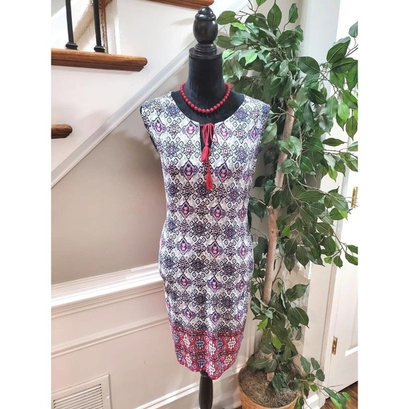 Beachlunchlounge Women's Multicolor Rayon Sleeveless Knee Length Dress Size XL - Picture 1 of 12